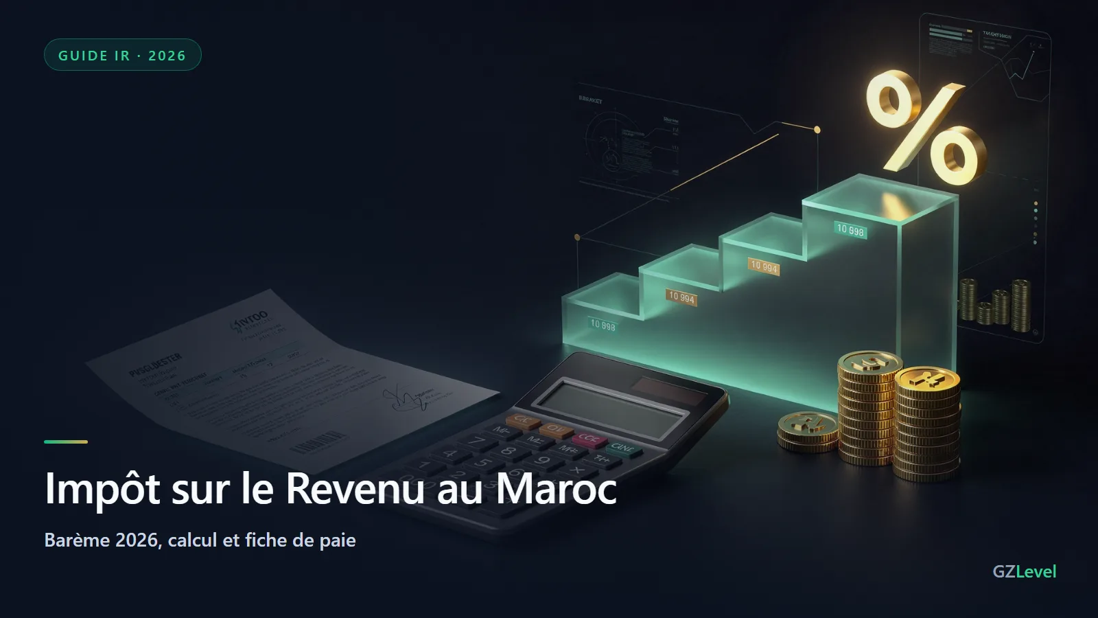 Impôt sur le Revenu (IR) au Maroc : barème 2026, calcul et fiche de paie